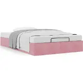 Syfax Ottoman-Bett ohne Matratze Rosa 120x190 cm Samt