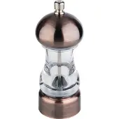 Assheuer & Pott APS 40552 Salzmühle COPPER, Acryl/Kunststoff (ABS), Mahlwerk Kohlenstoffstahl, Ø 6 cm, Höhe 15 cm, transparent/Kupfer