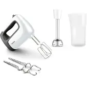 Tefal Handmixer "PrepMix+" 500 W Turbo-Funktion, 2 Rührbesen, 2 Knethaken, Pürierstab-Aufsatz, HT4621