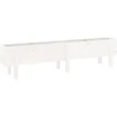 Syfax Hochbeet Weiß 160x30x38 cm Massivholz Kiefer
