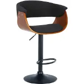 CLP Barhocker Vestal mit Fußstütze, höhenverstellbar | Farbe walnuss/schwarz Material Stoff