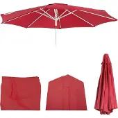MCW Ersatz-Bezug für Sonnenschirm Asti, Sonnenschirmbezug Ersatzbezug, Ø 3m Stoff/Textil rot