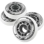 NILS PolyurethanInline Skate Rollen Weiß (4er Set) | 72 mm, 76 mm oder 80 mm | 82A Härte und High Rebound PU