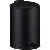 Relaxdays Mülleimer Bad, 3 l, Kosmetikeimer mit Soft-Close, matte Optik, entnehmbarer Inneneimer, Treteimer, schwarz