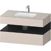 Duravit Einbauwaschtisch-Möbel-Set Qatego 100x55x60cm, E sw/tau m, Kon-WTU, B