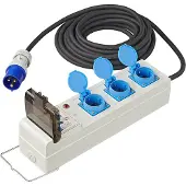 Pricenet Zelt-/Faltwagen-Steckdose 10M 3x2,5mm² mit Sicherung und Personenschutz (MCCB und RCD)