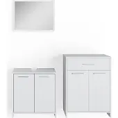 Vicco Badmöbel-Set Kiko Weiß 3 Teile, mit Midischrank, Model 32724