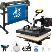 Vevor 38x38cm Heißpresse maschine 5 In 1 Transferpresse hitzepressemaschine und 1350mm Vinyl Cutter Plotter Cutting Plotter Desktop Machine