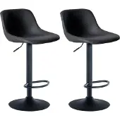 CLP 2er Set Barhocker Loft mit Rückenlehne und 360 drehbar grau Material Kunstleder
