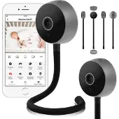 Lionelo Babyphone Babyline Smart Camera Wi-Fi Monitor, Mobile App, Bewegungs Geräuscherkennung, Sichtbarkeit im Dunkeln, Zwei-Wege Kommunikation Black