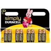 Duracell Simply, Einwegbatterie, AA, Alkali, 1,5 V, 8 Stück(e), Schwarz, Gold