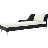 Syfax Sonnenliege mit Auflage Poly Rattan Schwarz