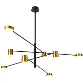 ITALUX PND-16374-8-BK-GD-3K Remdal Pendelleuchte LED 36W/2700lm 3000K Schwarz, Gold