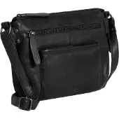 Mustang Leder Umhängetasche Perth Shoulderbag Topzip Black schwarz
