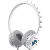 EKO , Kinder Headset mit Kabel 3.5mm Dino Edition, Weiß
