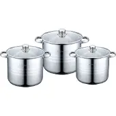 Cheffinger 6-TLG Edelstahl Kochgeschirr Induktion Kochtopf Topfset Deckel