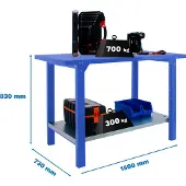 Simonwork (bancos De Trabajo) SIMONWORK BT6L PRO METAL 1500 BLUE Werkbank mit Parafuses