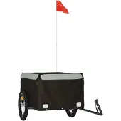 Syfax Fahrradanhänger Schwarz und Grau 45 kg Eisen