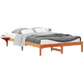 Syfax Bettgestell mit Nachttischen Wachsbraun 140 x 210 cm