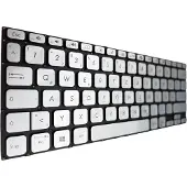 T-ProTek DEUTSCHE-Tastatur Silber mit Beleuchtung kompatibel für Asus VivoBook 14 X415JA