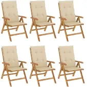 vidaXL Gartenstühle mit Kissen 6 Stk. Massivholz Teak