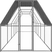 vidaXL Outdoor-Hühnerkäfig 2x10x2 m Verzinkter Stahl
