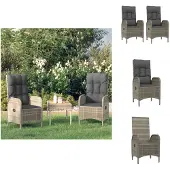 vidaXL Gartenstühle 2 Stk. Poly Rattan Grau - Gartenstühle