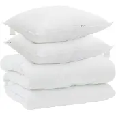 vidaXL Winterbettdecke mit Kissen 3 Stk. Weiß Mikrofaser