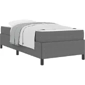 vidaXL Bettrahmen mit Matratze Hellgrau 90 x 200 cm Stoff