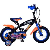 Volare Hot Wheels Kinderfahrrad - Jungen - 12 Zoll - Schwarz Orange Blau - Zwei Handbremsen