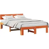 Syfax Bettrahmen Wachsbraun 120 x 200 cm Massives Kiefernholz
