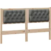 Syfax Kopfteil Braun und Dunkelgrau 150 cm Massivholz Kiefer