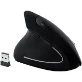 MediaRange MROS233, Linkshändig, Vertikale Ausführung, Optisch, RF Wireless, 1600 DPI, Schwarz