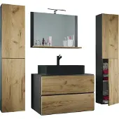 VCM 5-tlg Waschtisch Badmöbel 80cm Lendas XL Schublade