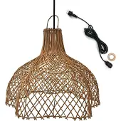 Lumisky ARIA Pendelleuchte Rattan 60 cm Durchmesser 50 cm Höhe spritzwassergeschützt Außenbereich E27
