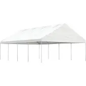 Syfax Pavillon mit Dach Weiß 8,92x5,88x3,75 m Polyethylen