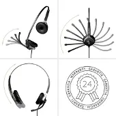 Gequdio WA9023, Kabelgebunden, Büro/Callcenter, 80 g, Kopfhörer, Schwarz
