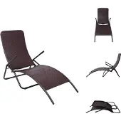 vidaXL Sonnenliege Klappbar Poly Rattan Braun - Sonnenliegen