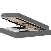 Syfax Aufbewahrungsbett mit Matratze Dunkelgrau 160 x 200 cm