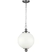Elstead Lighting Parkman Zeitgenössische Aufhängung aus poliertem Nickel Stahlglas 1 Leuchte E27