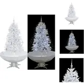 vidaXL Schneiender Weihnachtsbaum mit Schirmfuß Weiß 170 cm - Weihnachtsbäume