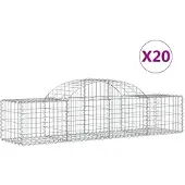 vidaXL Gabionen mit Hochbogen 20 Stk. 200x50x40/60 cm Verzinktes Eisen