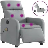 Syfax Massagesessel Elektrisch Hellgrau Stoff
