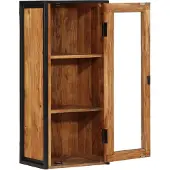 vidaXL Bad-Wandschrank 40x30x90 cm Massivholz Akazie und Eisen