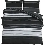 vidaXL Bettwäsche-Set Schwarz und Weiß 135x200 cm Baumwolle
