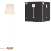 Paulmann Stellan Stehleuchte Weiß/Holz - , Stellan, Weiß, für Wohnzimmer, Metall, Modern