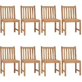 vidaXL Gartenstühle 8 Stk. mit Kissen Massivholz Teak
