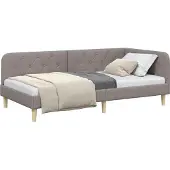 Syfax Eckbettgestell Taupe 90 x 190 cm Stoff