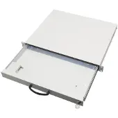 Aixcase 19" Rack 1U Tastaturschublade leer lichtgrau