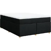Syfax Boxspringbett mit Matratze Schwarz 160x200 cm Stoff